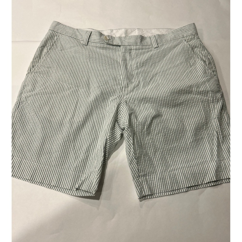 Brooks Brothers Seersucker Shorts Bermuda Striped Cotton‎ Casual Mens W36